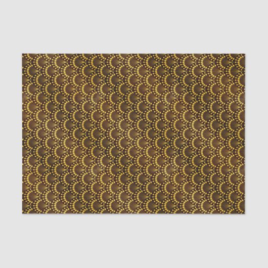 アールデコ金ゴールドファンパターン 薄葉紙 (正面)