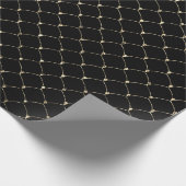 アールデコ金ゴールドフェイクセピアブラックネエレガントット ラッピングペーパー (角)