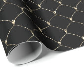 アールデコ金ゴールドフェイクセピアブラックネエレガントット ラッピングペーパー (ロールコーナー)