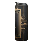 アールデコ金ゴールドフレームと名前をカスタムするおよびイニシャル タンブラー (回転右)