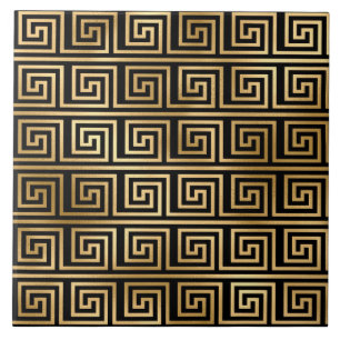 アールデコ金ゴールドブラックのデコ陶磁器タイル タイル