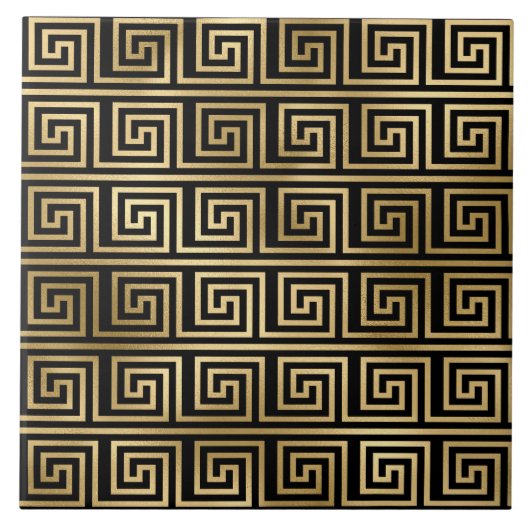 アールデコ金ゴールドブラックのデコ陶磁器タイル タイル (正面)