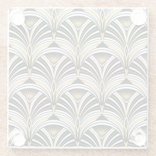 アールデコ金ゴールドブラックエレガンス: Roaring Twenties ガラスコースター (裏面)