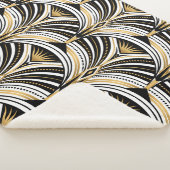 アールデコ金ゴールドブラックエレガンス: Roaring Twenties シェルパブランケット (3/4)