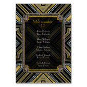 アールデコ金ゴールドブラックゲスト名 テーブルナンバー (裏面)