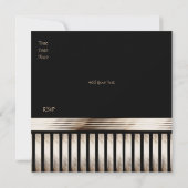 アールデコ金ゴールドブラックセピア 招待状 (裏面)