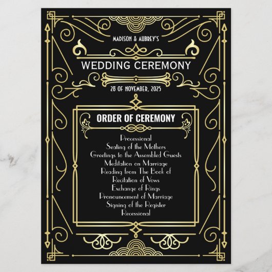 アールデコ金ゴールドブラック点景の順序 プログラム (正面)