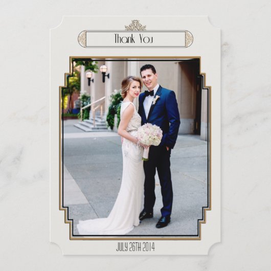 アールデコ金ゴールドポーサンキュー3 サンキューカード (正面)