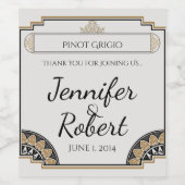 アールデコ金ゴールドポ結婚スのワインラベル ワインラベル (シングルラベル)