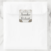 アールデコ金ゴールドポ結婚ス封筒用シール スクエアシール (バッグ)