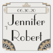 アールデコ金ゴールドポ結婚ス封筒用シール スクエアシール (正面)