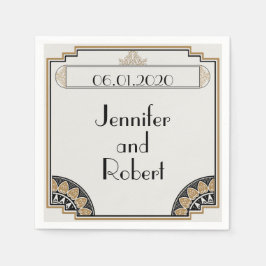 アールデコ金ゴールドポ結婚ースナプキン スタンダードカクテルナプキン