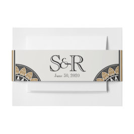 アールデコ金ゴールドポ結婚ーズベリーバンド 招待状ベリーバンド