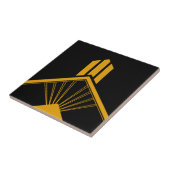 アールデコ金ゴールドマスター縁どドジオメトリブラック タイル (側面)