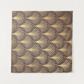 アールデコ金ゴールドミニマル：ジオメトリックラグジュアリ タペストリー (正面(横))