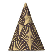 アールデコ金ゴールドミニマル：ジオメトリックラグジュアリ パーティーハット (右)