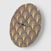 アールデコ金ゴールドミニマル：ジオメトリックラグジュアリ ラージ壁時計 (傾斜)