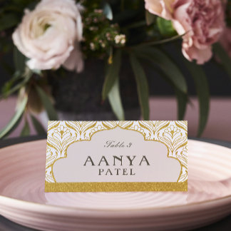 アールデコ金ゴールドムンダプ結婚アーチのエスコート名 プレイスカード