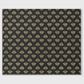 アールデコ金ゴールドヤシの葉のパターン ラッピングペーパー (フラット)