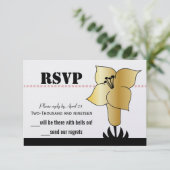 アールデコ金ゴールドリリモダンタイポグラフィ結婚ズ セーブザデート (スタンド正面)