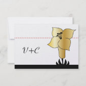 アールデコ金ゴールドリリモダンタイポグラフィ結婚ズ セーブザデート (裏面)