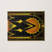 アールデコ金ゴールドレッドブラックアートワーク ジグソーパズル (横)