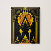 アールデコ金ゴールドレッドブラックアートワーク ジグソーパズル (縦)