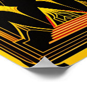 アールデコ金ゴールドレッドブラックアートワーク ポスター (角)