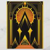 アールデコ金ゴールドレッドブラックスクラップブック紙 (正面)