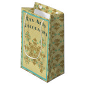 アールデコ金ゴールド及びティール（緑がかった色）フランスの装飾美術 スモールペーパーバッグ (正面アングル)