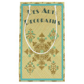 アールデコ金ゴールド及びティール（緑がかった色）フランスの装飾美術 スモールペーパーバッグ (正面)