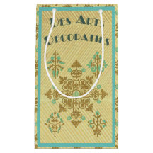 アールデコ金ゴールド及びティール（緑がかった色）フランスの装飾美術