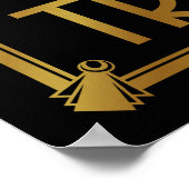 アールデコ金ゴールド愛は甘いB/G色変化 ポスター (角)