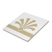 アールデコ金ゴールド白の幾何学的花要素06 タイル (側面)