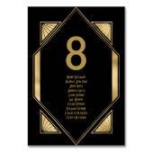 アールデコ金ゴールド結婚ブラックのゲスト名 テーブルナンバー (裏面)