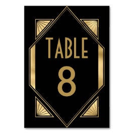 アールデコ金ゴールド結婚ブラック テーブルナンバー