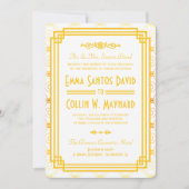 アールデコ金ゴールド結婚式招待状 招待状 (正面)