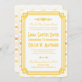 アールデコ金ゴールド結婚式招待状 招待状