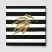 アールデコ金ゴールド離れバラブラックストライプ結婚ズ ゲストブック (裏面)