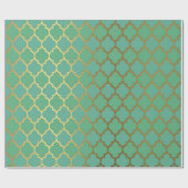 アールデコ金ゴールド魚釣りネットミントグリーンヨットクラブ ラッピングペーパー (フラット)