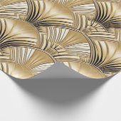 アールデコ金ゴールド黒 ラッピングペーパー (角)