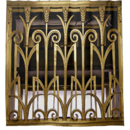 アールデコ金ゴールド シャワーカーテン