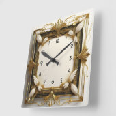 アールデコ金ゴールド スクエア壁時計 (傾斜)