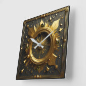 アールデコ金ゴールド スクエア壁時計 (傾斜)