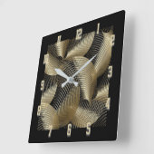 アールデコ金ゴールド スクエア壁時計 (傾斜)