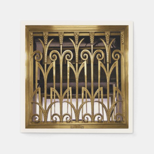 アールデコ金ゴールド スタンダードカクテルナプキン (正面)