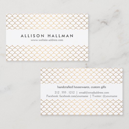 アールデコ金ゴールド 名刺 (正面/裏面)