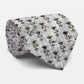 アールデコ銀ブラックタイパターン（の模様が）あるプ ネクタイ (ロール)