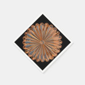 アールデコ銅と黒ファンのシェルデザイン スタンダードカクテルナプキン (角)
