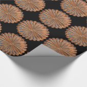 アールデコ銅と黒ファンのシェルデザイン ラッピングペーパー (角)